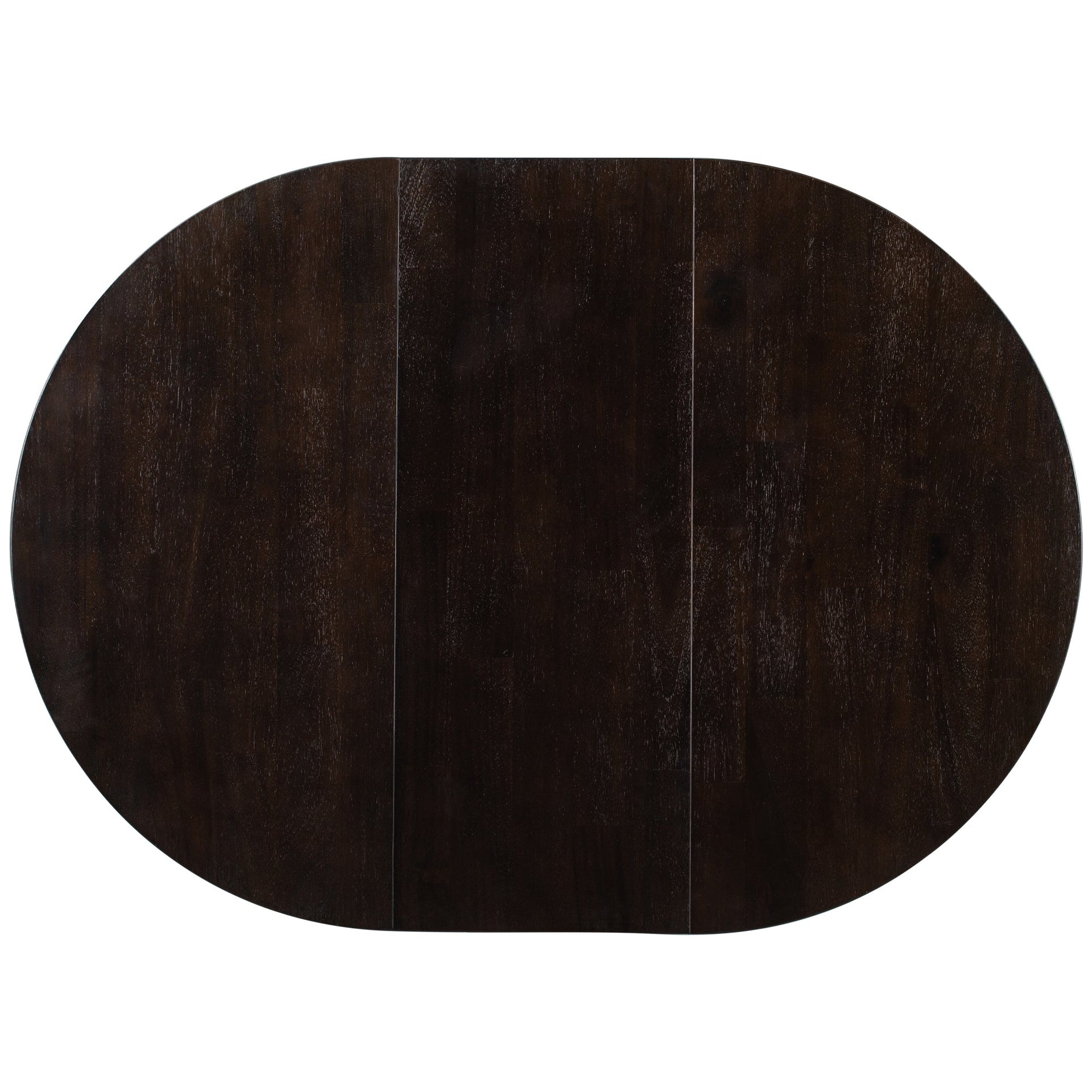 TREXM Farmhouse Round Extendable Dining Table with 16