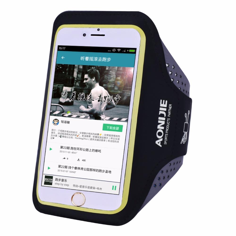 AONIJIE Running Arm Pack Outdoor Sport Hiking Camping Gym Fitness 5.5 4.7 Inch Touch Screen iPhone 6S Mobile Phone Bag