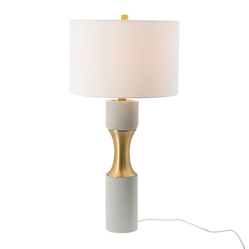 15x15x30' Cement With Metal Table Lamp