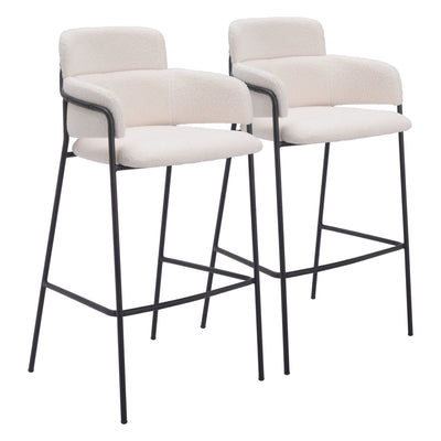 Marcel Barstool (Set of 2) Cream