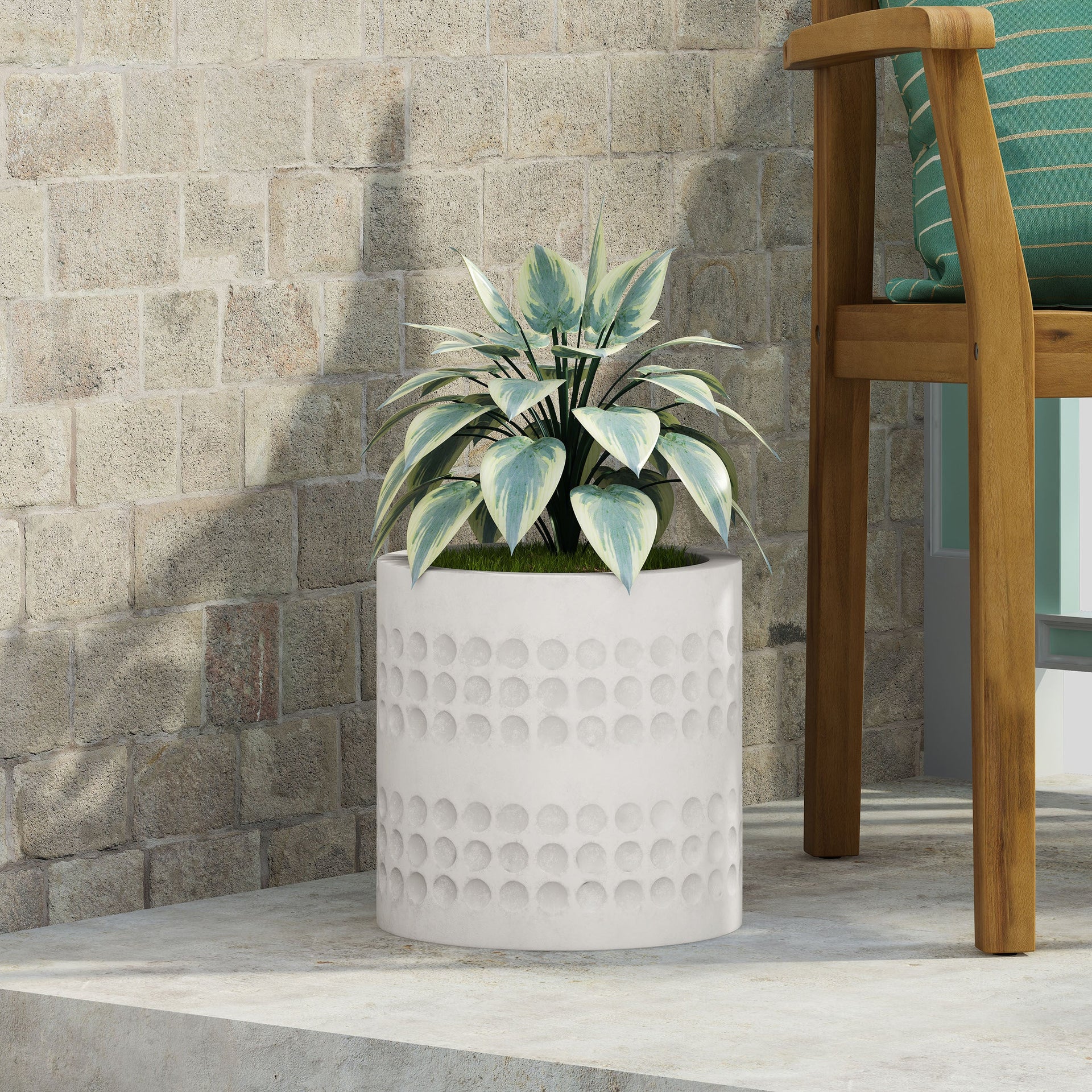 10-inch Cube Antique White MGO Planter