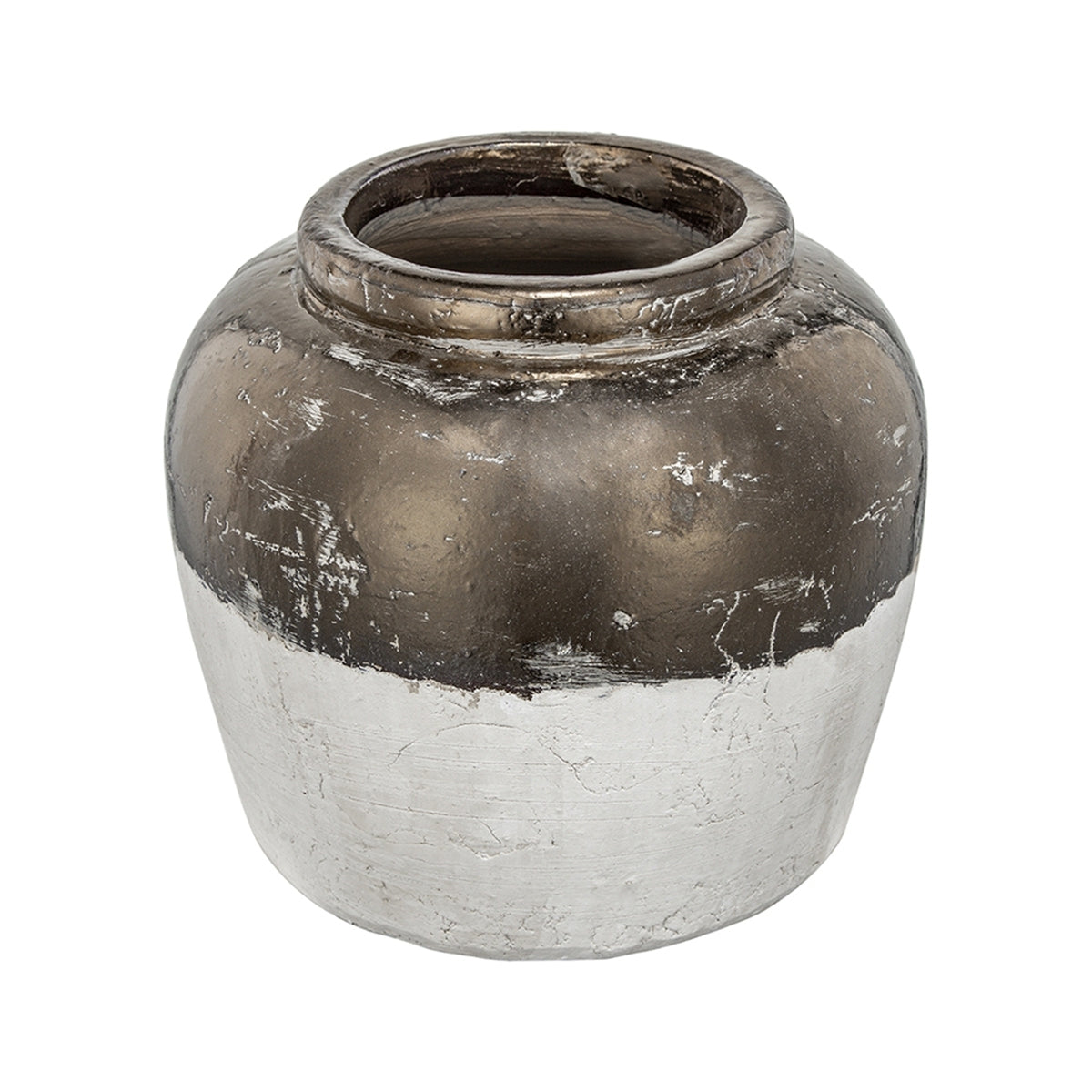 13x13x11' Round Sienna Brown Ceramic Accent Vase