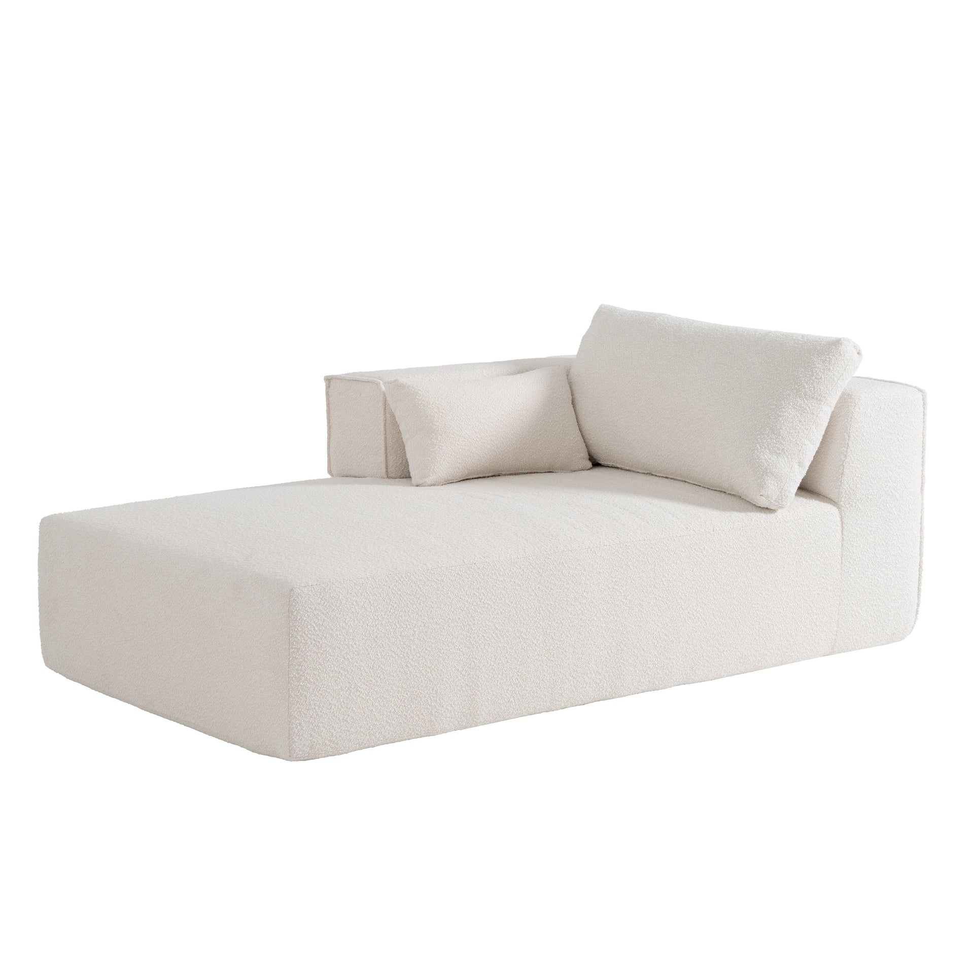 112'Modular Sectional Sofa with Free Side Table,Wide Seat,Fully Compressed,Wrinkle-resistant Boucle Fabric Couch with Chaise,Free Combination,L-Shaped Sofa for Living Room,No Assembly Required,3 Color