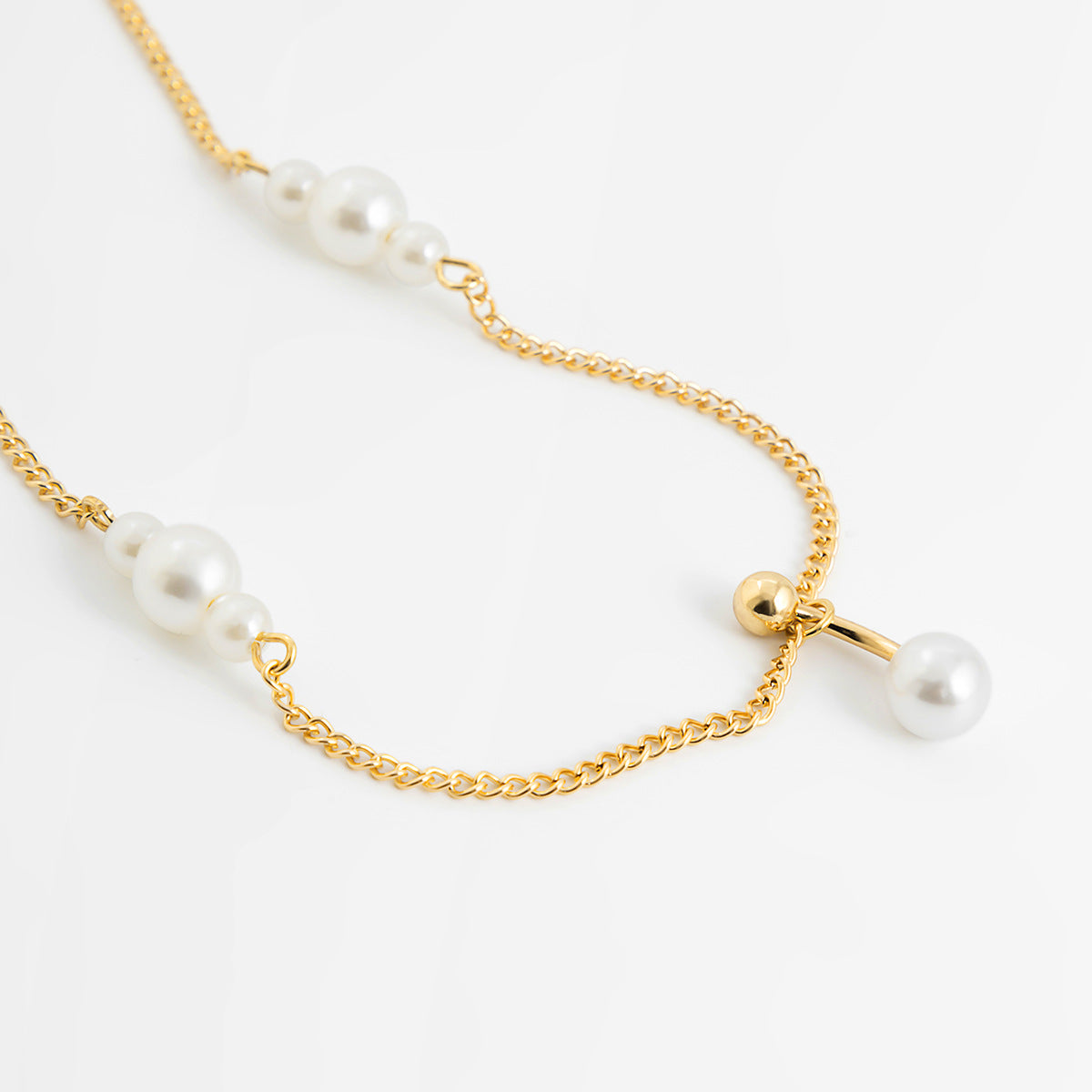 Zircon navel nail body chain sexy imitation pearl tassel chain