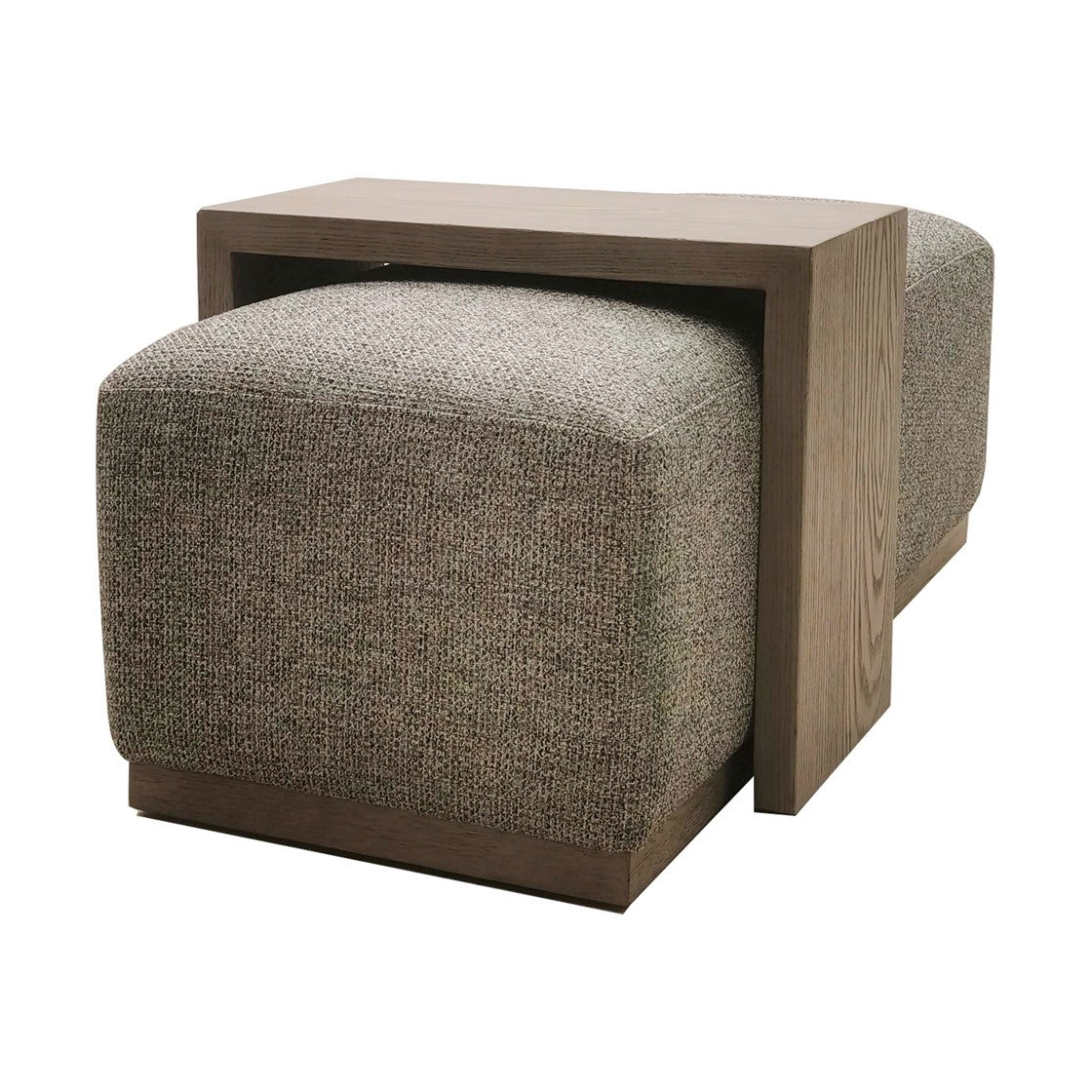 Peggy Bench/Cocktail Ottoman With Table - Tweed/Multi