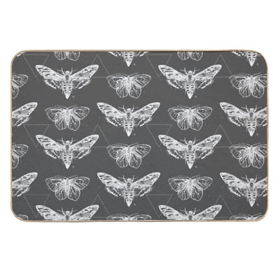 Geometric Moths - Inverted Easy To Clean Bath Mat