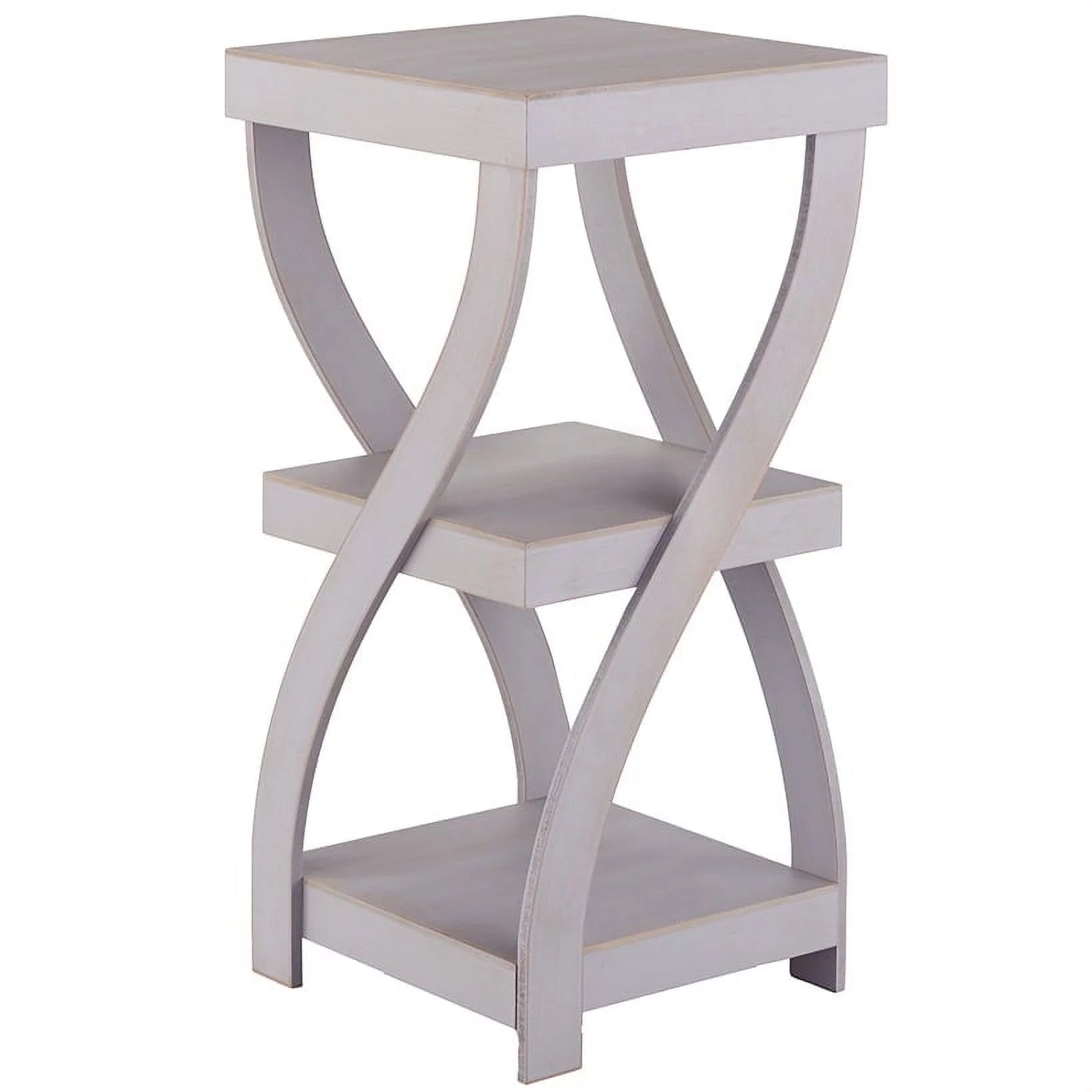 Antique Finish Twisted Side Tables - Distressed Gray
