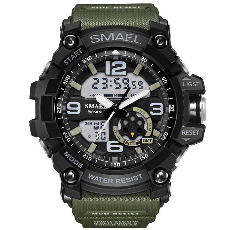 NEW Sport Analog-Digital Watch For Men and Woman Waterresistant 50M Professional Waterproof Quartz Large Dial Military Wristwatches With Night Mode