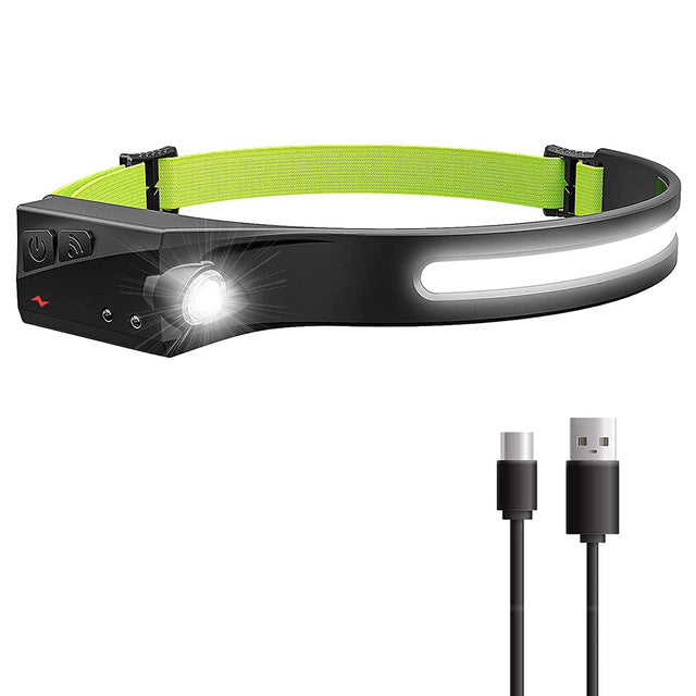 COB Headlamp Rechargeable with Motion Sensor for Adults - Camping Accessories Gear, Head Lamp LED for Adults - Camping Accessories Gear,