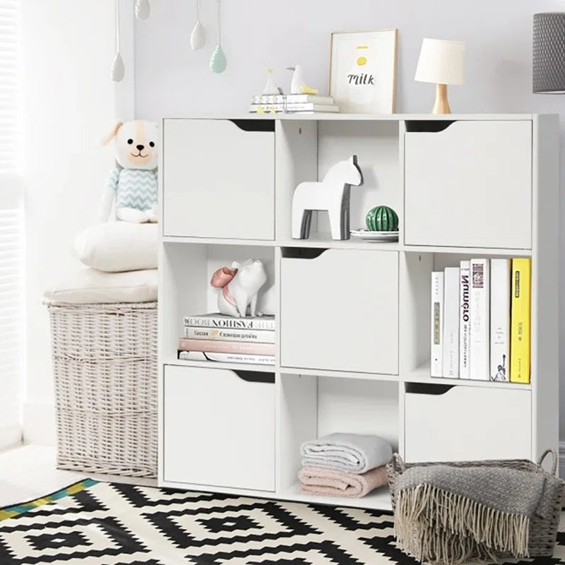 9-Cube Wood Storage Bookcase