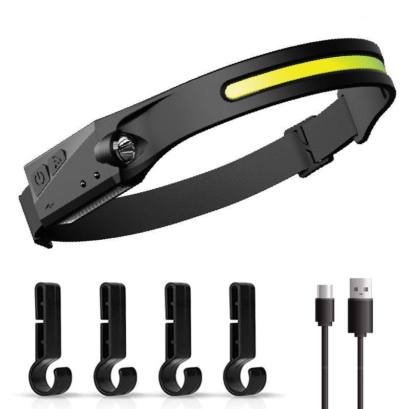 COB Headlamp Rechargeable with Motion Sensor for Adults - Camping Accessories Gear, Head Lamp LED for Adults - Camping Accessories Gear,