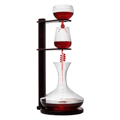 Wine Tower Decanting & Aerator Set by The Wine Savant - Unique Wine Decanter - 3 Aerating Parts - Upper, Middle & Lower Aerators - Whisky & Wines Carafe, Proven to Enhance & Improves Flavor & Aromas