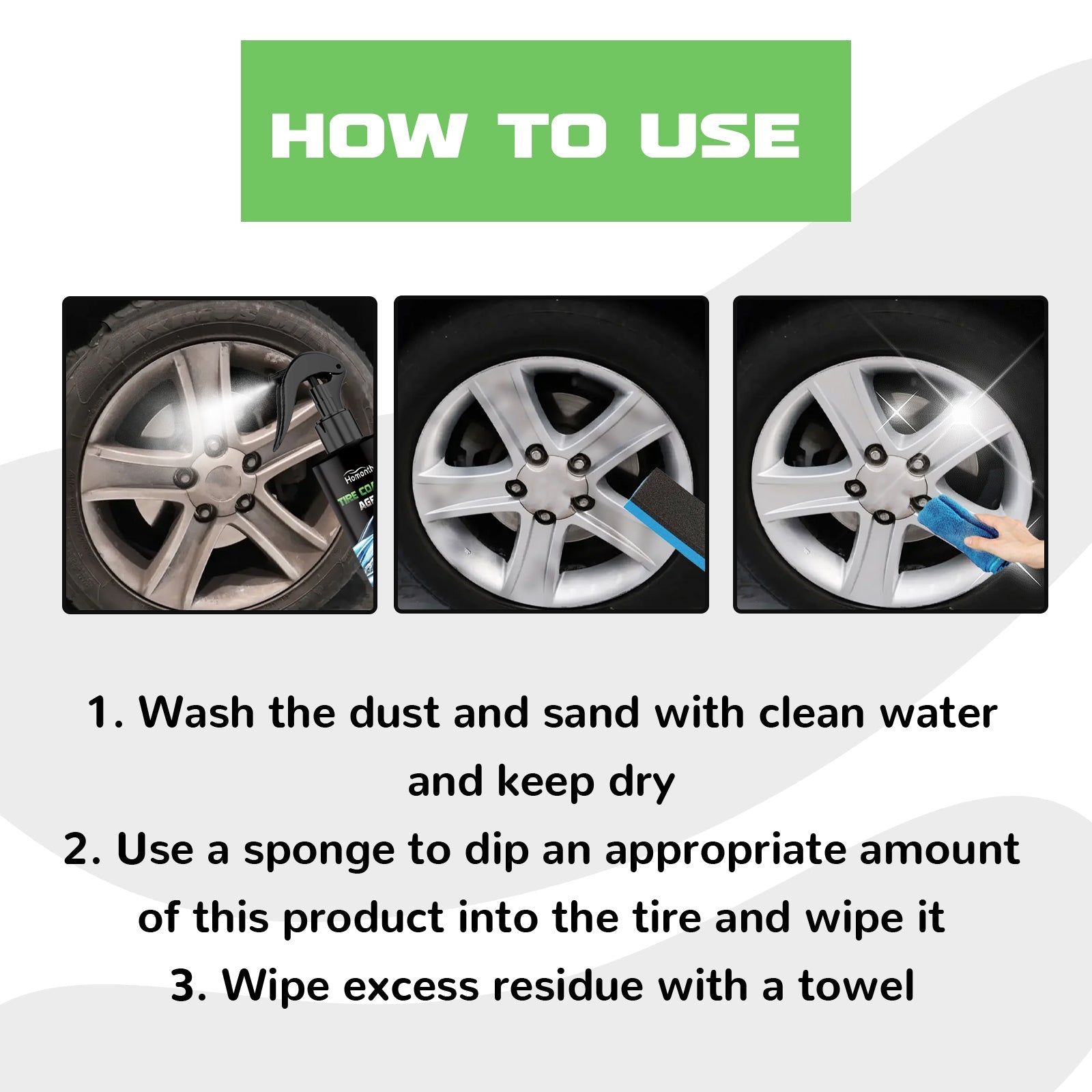 Tire Coating Agent, Automobile Tire Clean Decontamination Anti Aging Renovate Polishing Agent