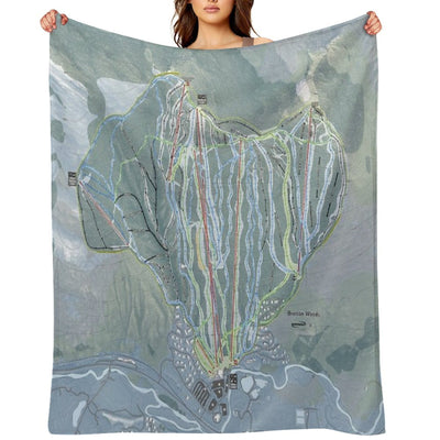 Bretton Woods Resort Trail Map Gift-ready Throw Blanket