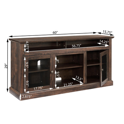 Contemporary TV Media Stand Modern Entertainment Console Brown