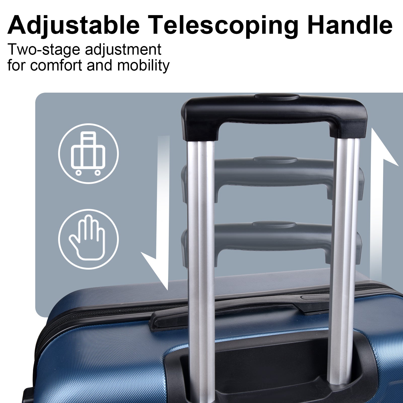 Luggage Suitcase 3 Piece Sets Hardside Carry-on luggage with Spinner Wheels 20