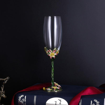 Crystal glass champagne glasses household high footed glasses