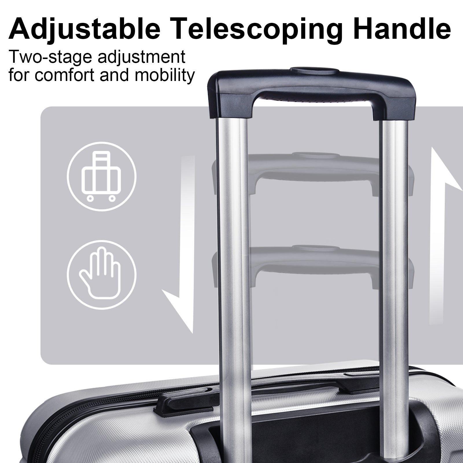 Luggage Suitcase 3 Piece Sets Hardside Carry-on luggage with Spinner Wheels 20