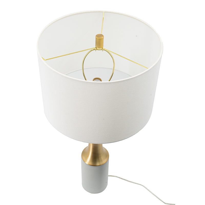 15x15x30' Cement With Metal Table Lamp