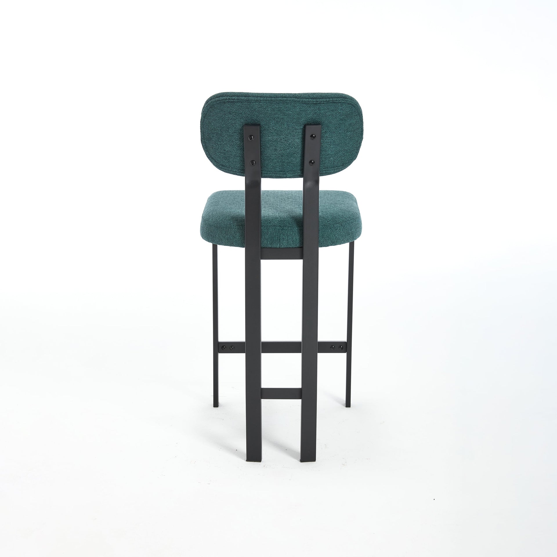 Bar Stools Set of 2, 26 inch Modern Upholstered Fabric Counter Height Barstools, Kitchen Island Chairs with Black Metal Legs for Dining Room/Kitchen Island/Bar