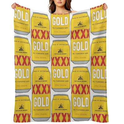 Hand-drawn XXXX Gold Can Compact Throw Blanket