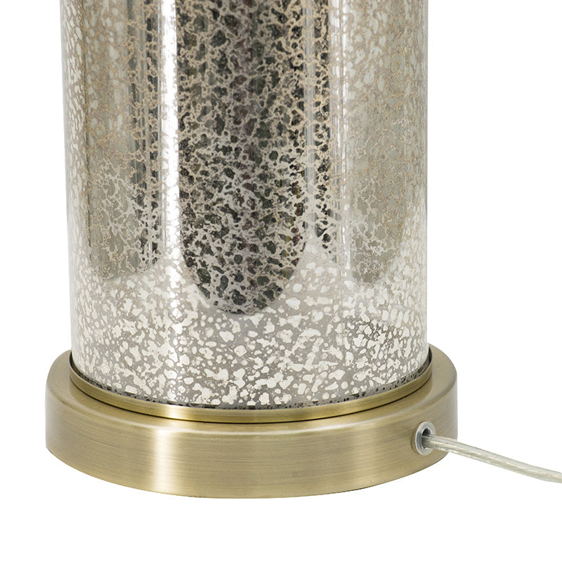 16x16x35' Gold Mirrored Glass Table Lamp with White Fabric Shade
