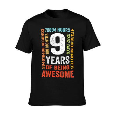 9th Birthday 9 Years Old Vintage Retro 108 Months T-Shirt