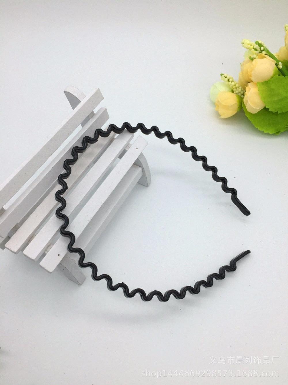 1 pc Fashion Wave Men's Women Unisex Black Wavy Hair Head Hoop Band Sport Headband Hairband Gorgeous Hair Accessories For Men And Women