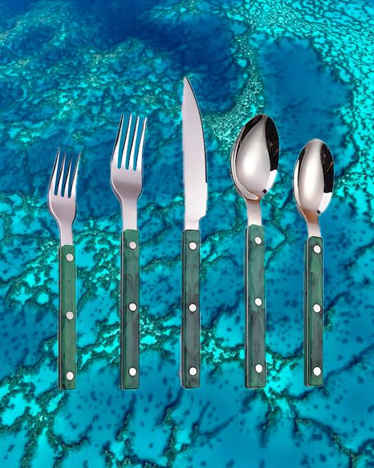 10-Pcs Sleek Modern Flatware Set, Bistrot Stylish Cutlery Silverware