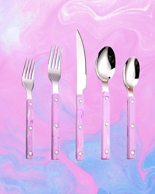 10-Pcs Sleek Modern Flatware Set, Bistrot Stylish Cutlery Silverware
