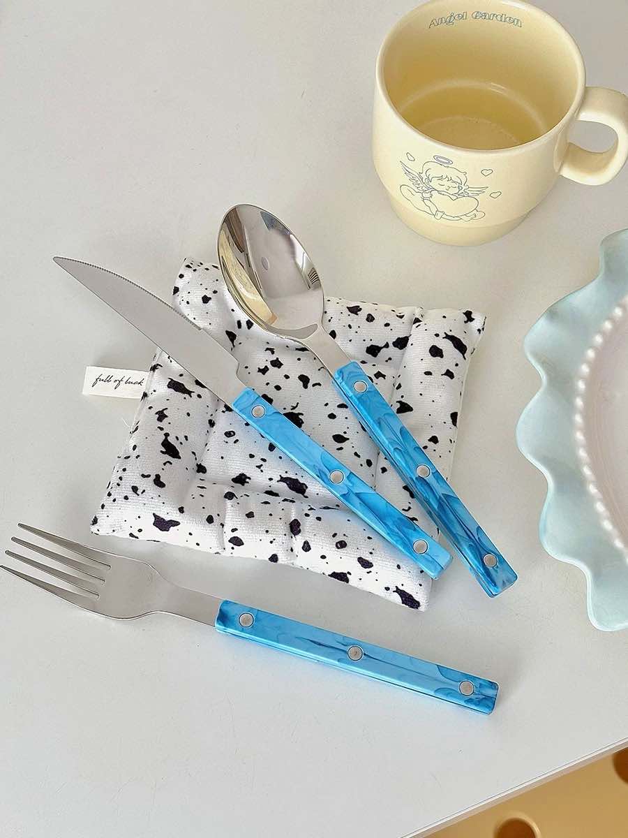 10-Pcs Sleek Modern Flatware Set, Bistrot Stylish Cutlery Silverware