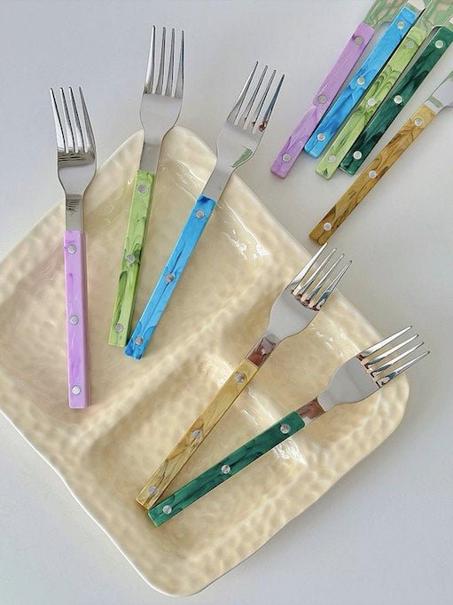 10-Pcs Sleek Modern Flatware Set, Bistrot Stylish Cutlery Silverware