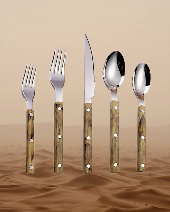 10-Pcs Sleek Modern Flatware Set, Bistrot Stylish Cutlery Silverware
