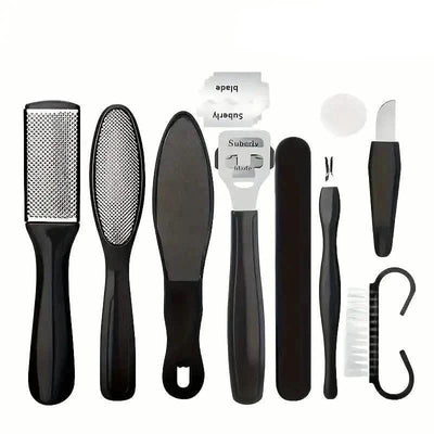 10-Piece Set: Stainless Steel Foot Care Kit - Portable Pedicure & Manicure Set