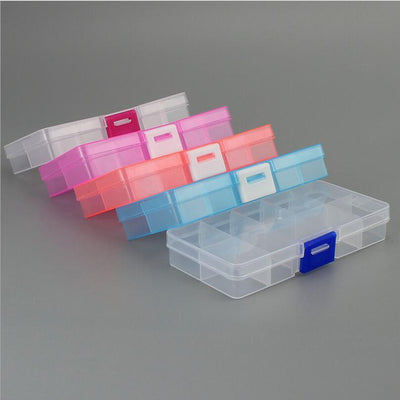 10 Slots Adjustable Plastic Jewelry Box Storage Case Craft Jewelry Organizer Beads Jewelry Making Jewelry Organizer Adjustable Storage Box Plastic Compartments Organizer for Jewelry