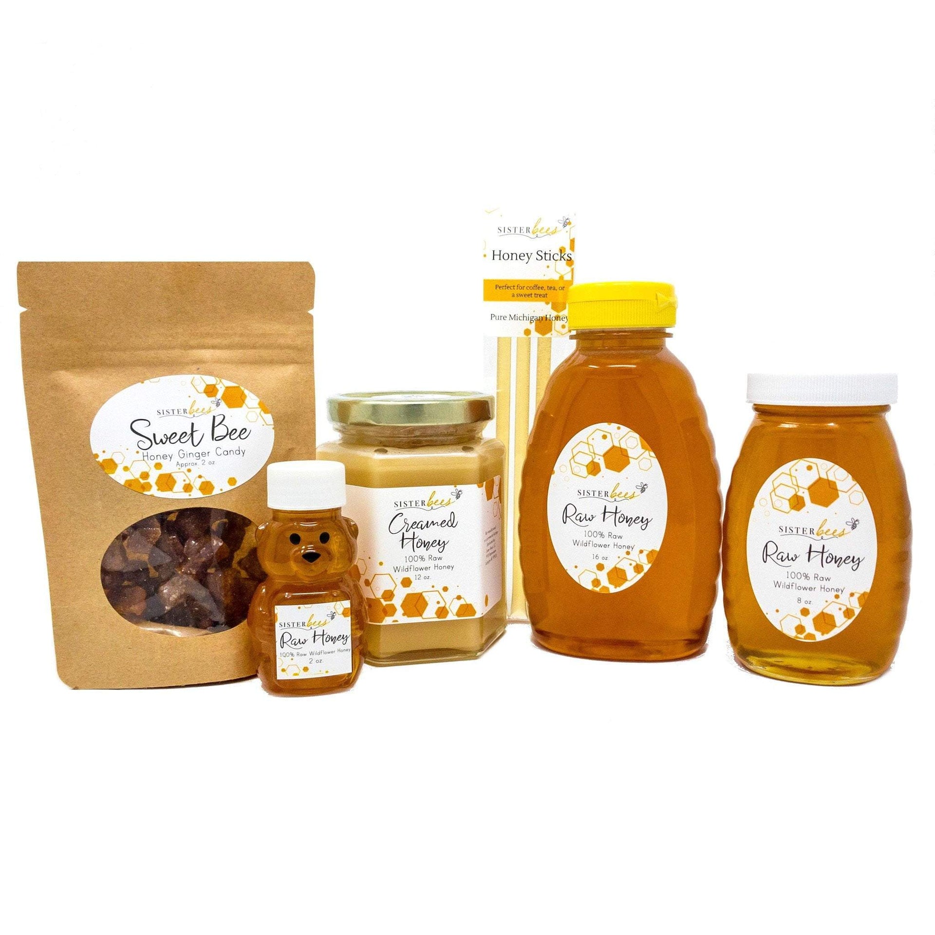 100% Raw Michigan Wildflower Honey Bear 2 oz