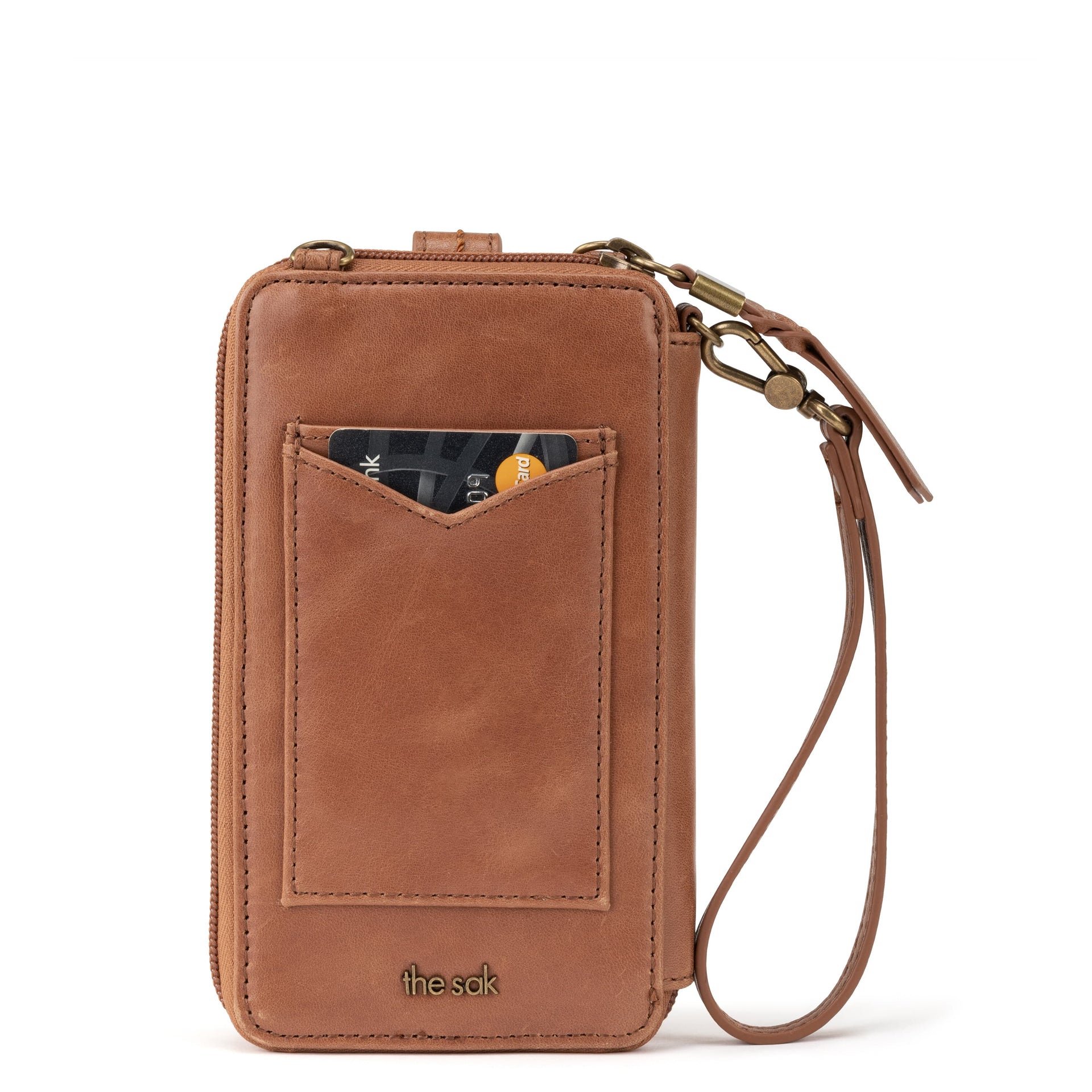 Silverlake Smartphone Wallet - Leather - Tobacco Floral Embossed