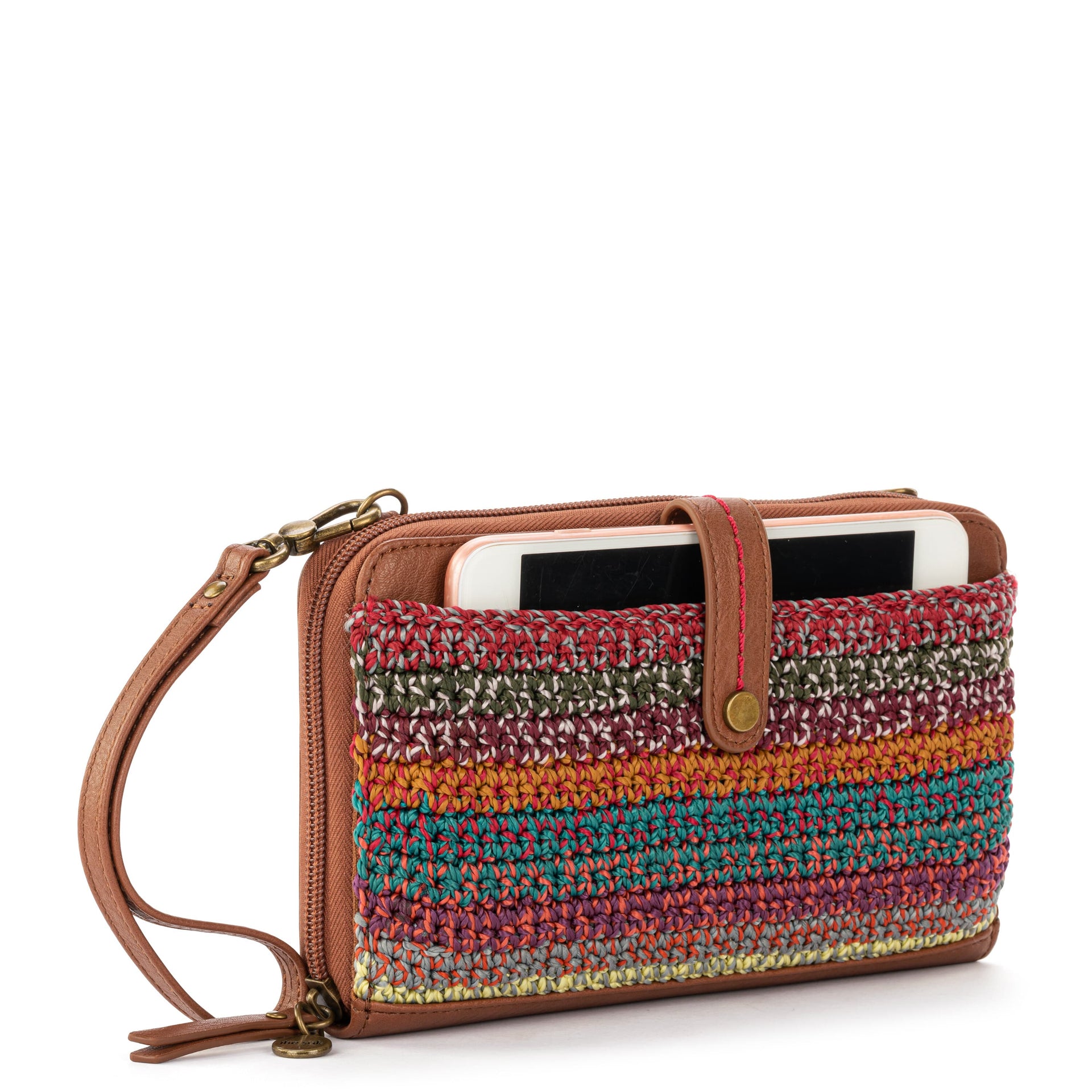 Iris Smartphone Wallet - Hand Crochet - Sunset Stripe