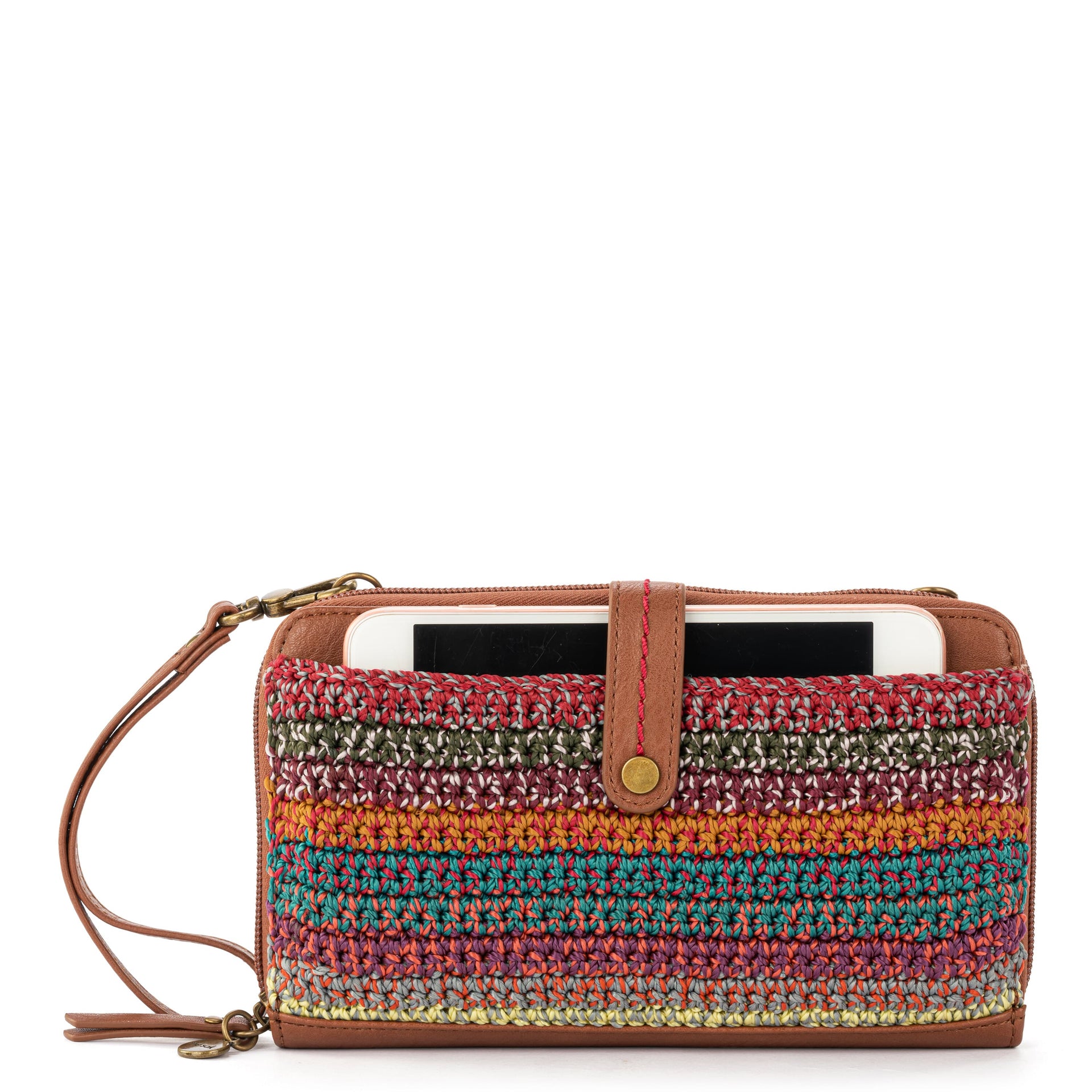 Iris Smartphone Wallet - Hand Crochet - Sunset Stripe