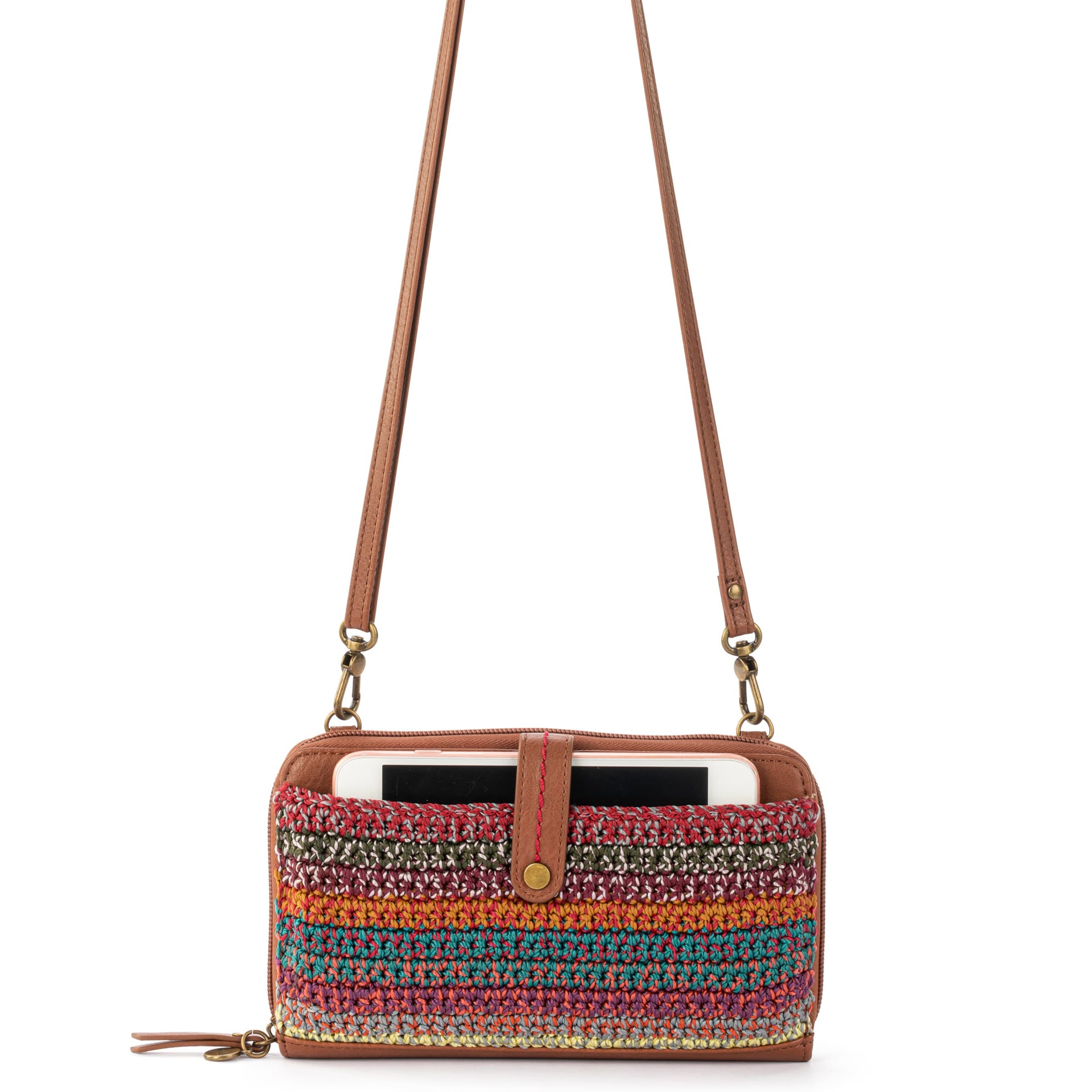 Iris Smartphone Wallet - Hand Crochet - Sunset Stripe
