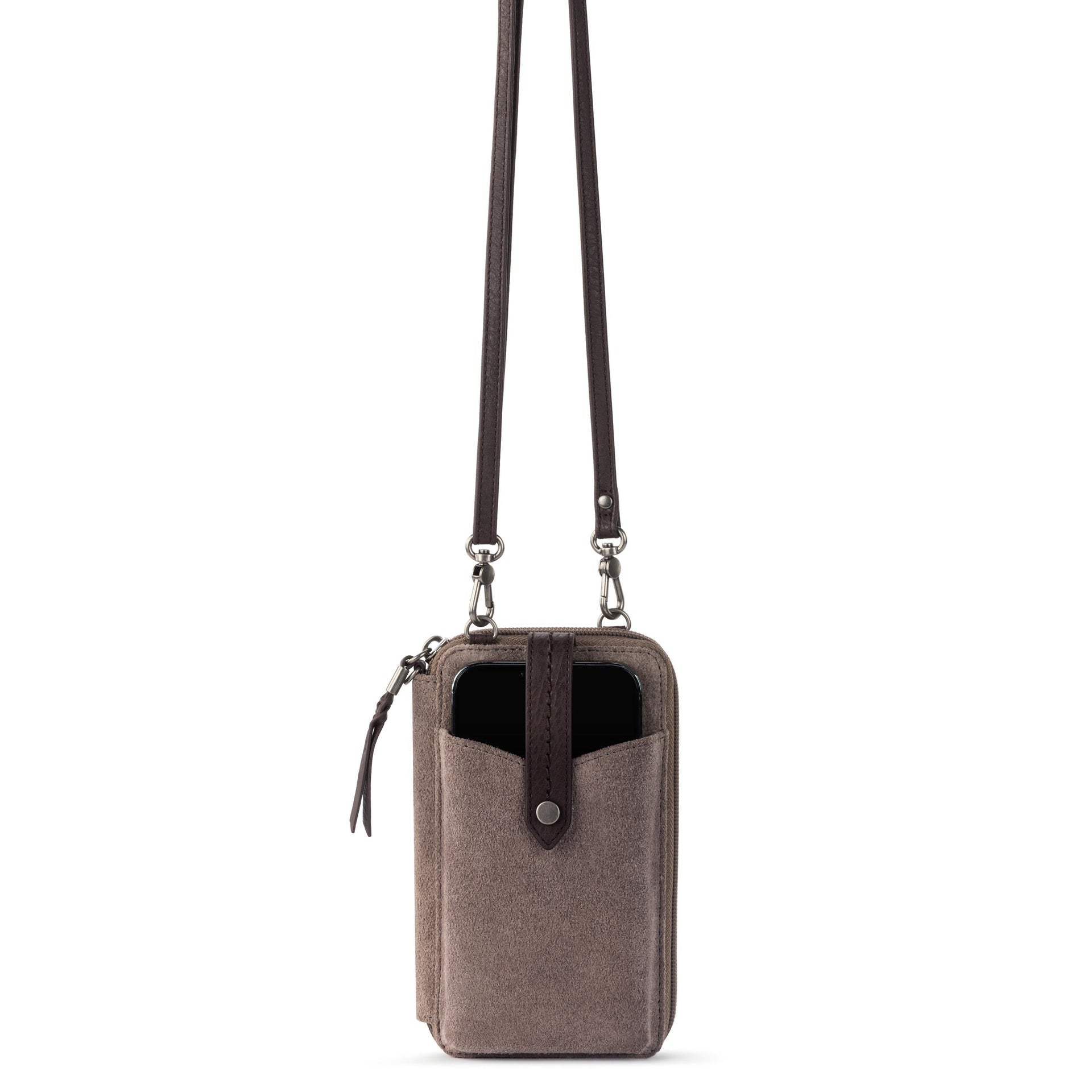 Silverlake Smartphone Wallet - Leather - Mushroom Suede