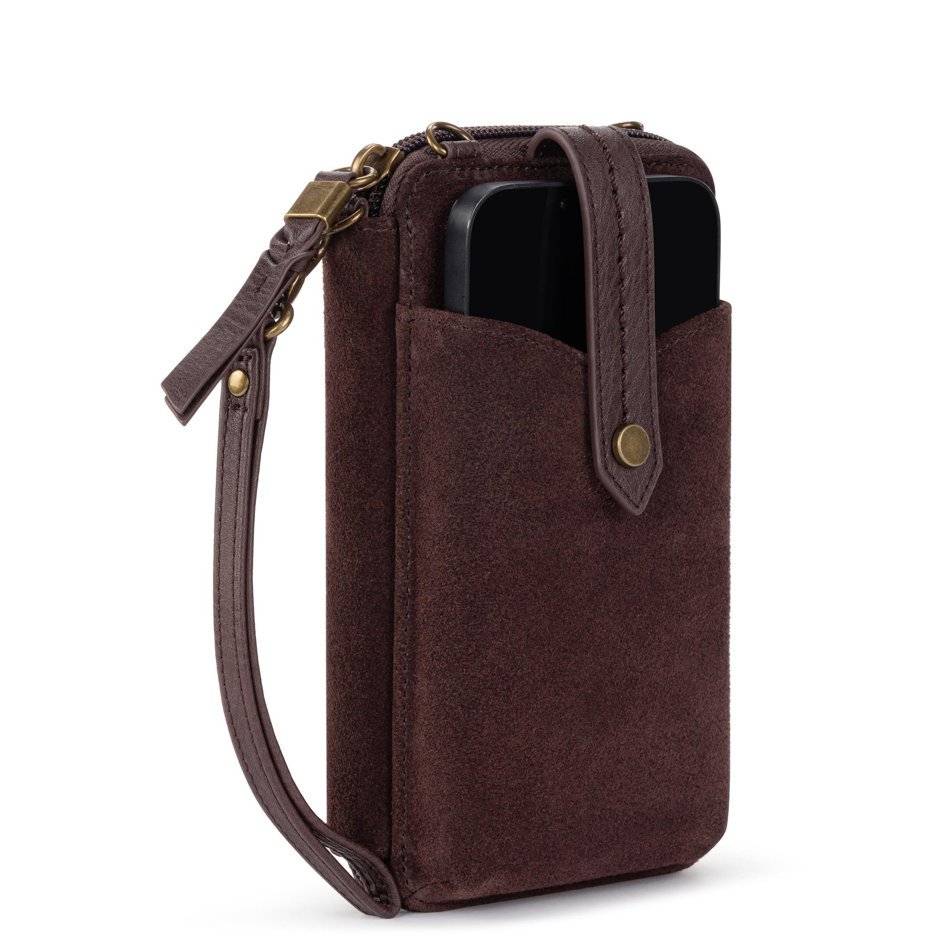 Silverlake Smartphone Wallet - Leather - Mahogany Suede