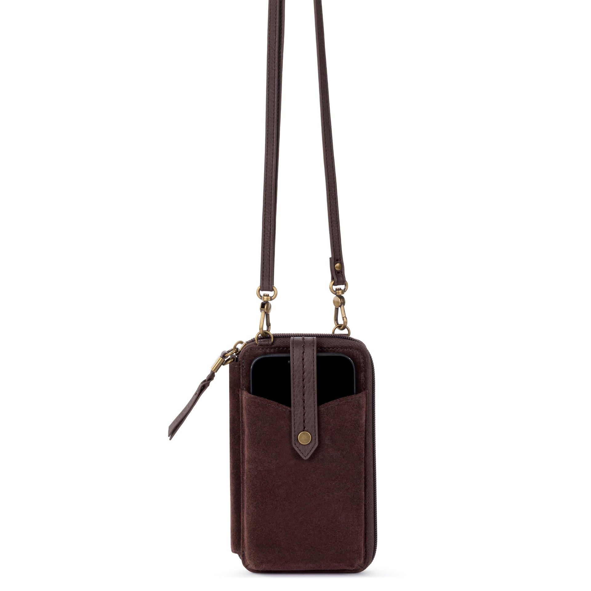 Silverlake Smartphone Wallet - Leather - Mahogany Suede