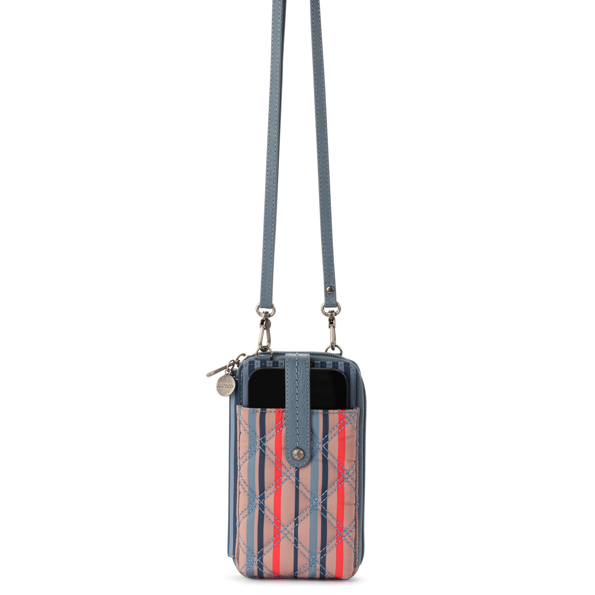 Salinas Smartphone Wallet - EcoTwill - Vintage Multi Stripe Diamond Quilted