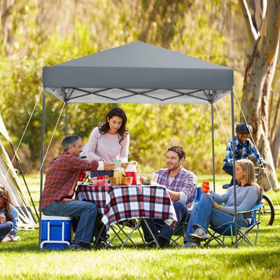 6.6 x 6.6 Feet Outdoor Pop-up Canopy Tent with UPF 50+ Sun Protection-Gray