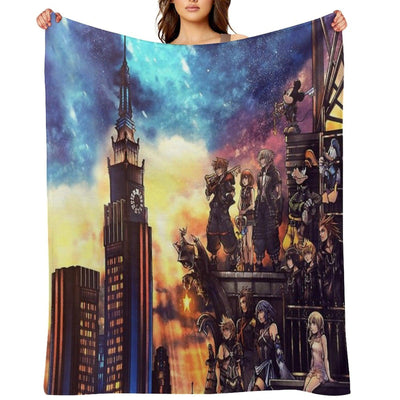 Kingdom Hearts Town Throw Blanket