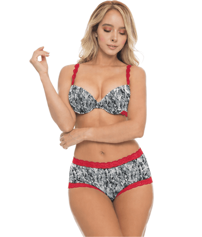 Women's Camo Hunting Boyshort Panty - Envision Red Underwear - Wilderness Dreams