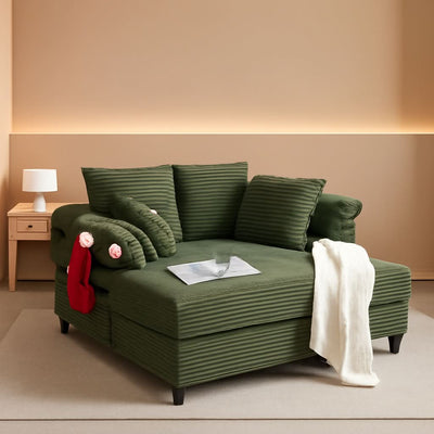 56-Inch Oversized Corduroy Lounge Chair With Armrests