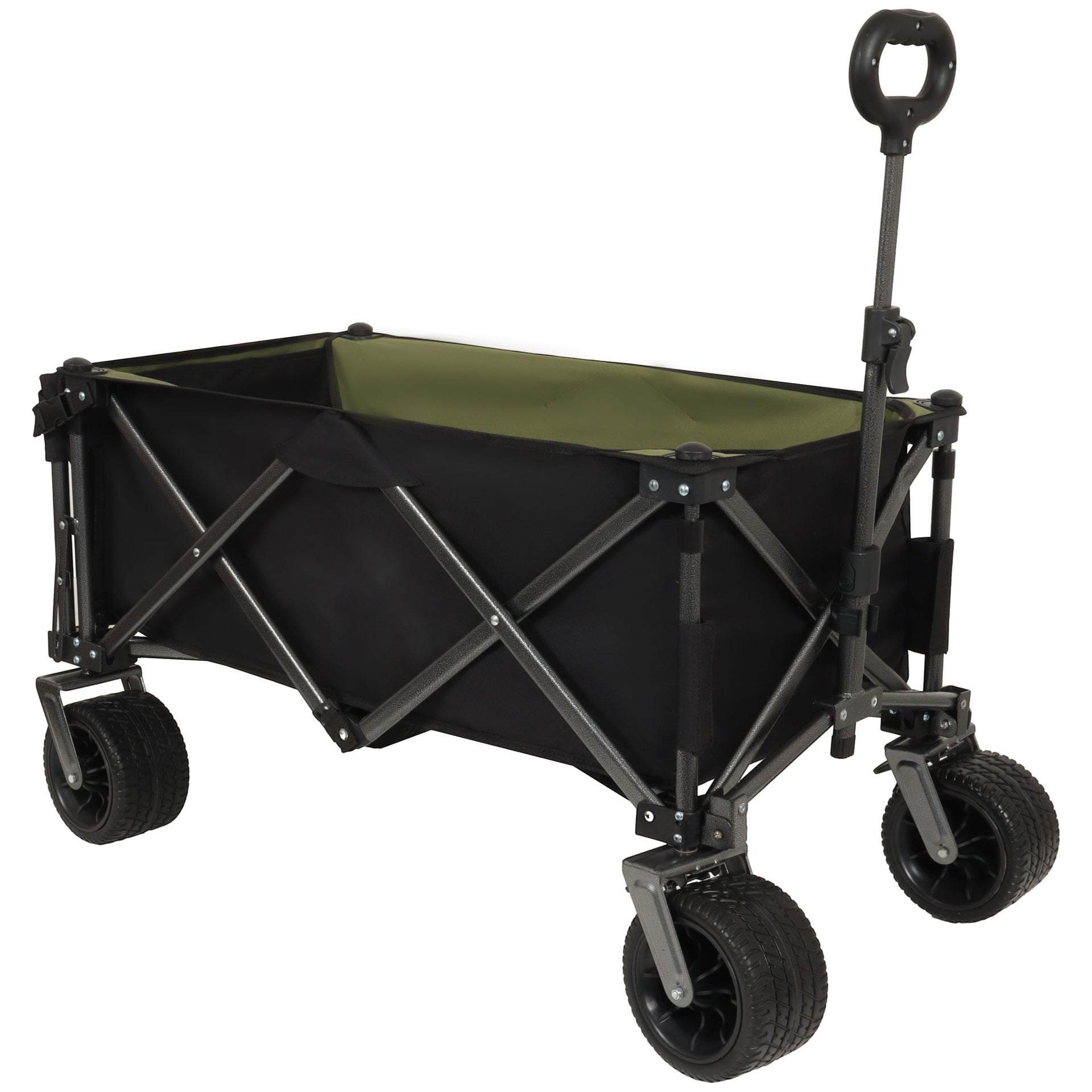 Collapsible Folding Wagon 300L,49' Extra Long Collapsible Wagon with Tailgate, All-Terrain 7'x 4' Big Wheels,Beach Wagon Cart Heavy Duty 400LBS Foldable Foldable Beach Wagon for Garden Sports Camping