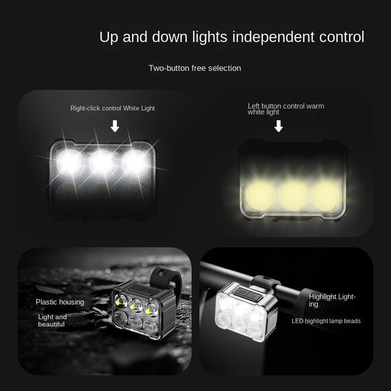 Bicycle lights, headlights, mountain bikes, night riding lights, night flashlights, road bikes, warning lights, taillights, ridi